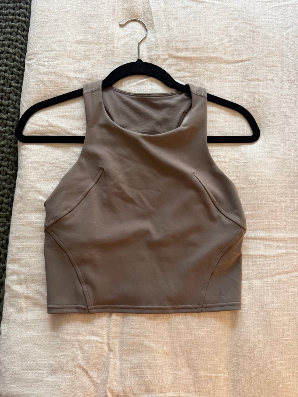 lululemon athletica Taupe High-Neck Crop Tank